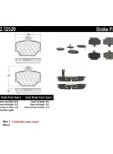 Centric C-Tek Semi-Metallic Brake Pads with Shims 102.12520                                     - 102.12520 - Image 2