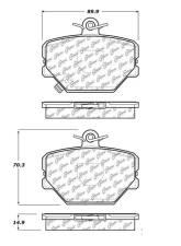 Centric C-Tek Semi-Metallic Brake Pads with Shims 102.12520                                     - 102.12520 - Image 3