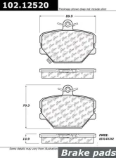 Centric C-Tek Semi-Metallic Brake Pads with Shims 102.12520                                     - 102.12520 - Image 3