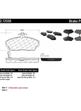 Centric C-Tek Semi-Metallic Brake Pads with Shims 102.12550                                     - 102.12550 - Image 2