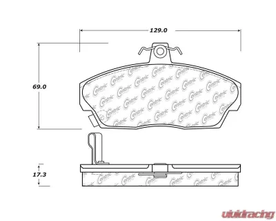 Centric C-Tek Semi-Metallic Brake Pads with Shims 102.12550 - 102.12550