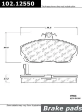 Centric C-Tek Semi-Metallic Brake Pads with Shims 102.12550                                     - 102.12550 - Image 3