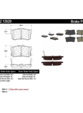 Centric C-Tek Semi-Metallic Brake Pads with Shims 102.12620                                     - 102.12620 - Image 2