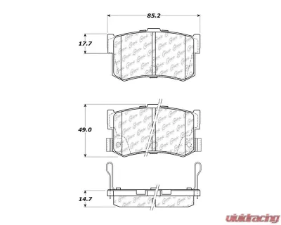 Centric C-Tek Semi-Metallic Brake Pads with Shims 102.12620 - 102.12620