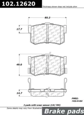 Centric C-Tek Semi-Metallic Brake Pads with Shims 102.12620                                     - 102.12620 - Image 3