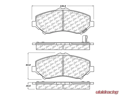 Centric C-Tek Semi-Metallic Brake Pads with Shims 102.12730 - 102.12730