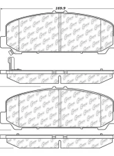 Centric C-Tek Semi-Metallic Brake Pads with Shims 102.12860                                     - 102.12860 - Image 3