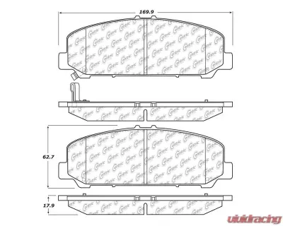 Centric C-Tek Semi-Metallic Brake Pads with Shims 102.12860 - 102.12860