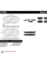 Centric C-Tek Semi-Metallic Brake Pads with Shims 102.12950                                     - 102.12950 - Image 2