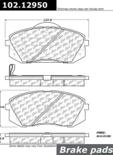 Centric C-Tek Semi-Metallic Brake Pads with Shims 102.12950                                     - 102.12950 - Image 3