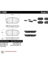 Centric C-Tek Semi-Metallic Brake Pads with Shims 102.12960                                     - 102.12960 - Image 2