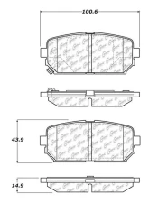 Centric C-Tek Semi-Metallic Brake Pads with Shims 102.12960                                     - 102.12960 - Image 3