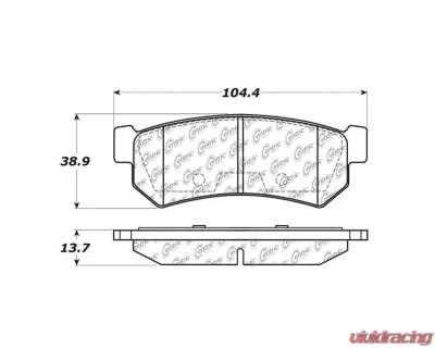 Centric C-Tek Semi-Metallic Brake Pads with Shims 102.13150 - 102.13150