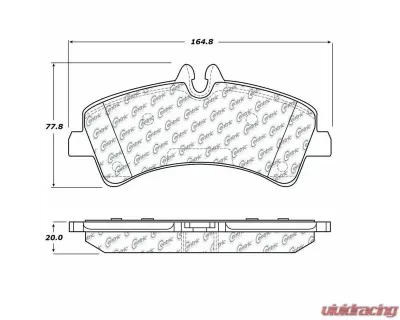 Centric C-Tek Semi-Metallic Brake Pads with Shims 102.13180 - 102.13180