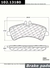 Centric C-Tek Semi-Metallic Brake Pads with Shims 102.13180                                     - 102.13180 - Image 3