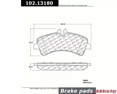 Centric C-Tek Semi-Metallic Brake Pads with Shims 102.13180 - 102.13180