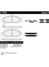 Centric C-Tek Semi-Metallic Brake Pads with Shims 102.13450                                     - 102.13450 - Image 2