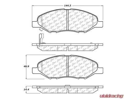 Centric C-Tek Semi-Metallic Brake Pads with Shims 102.13450 - 102.13450