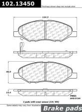 Centric C-Tek Semi-Metallic Brake Pads with Shims 102.13450                                     - 102.13450 - Image 3