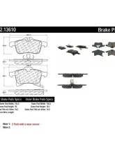 Centric C-Tek Semi-Metallic Brake Pads with Shims 102.13610                                     - 102.13610 - Image 2