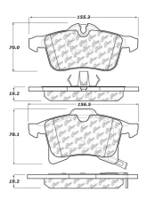 Centric C-Tek Semi-Metallic Brake Pads with Shims 102.13610                                     - 102.13610 - Image 3