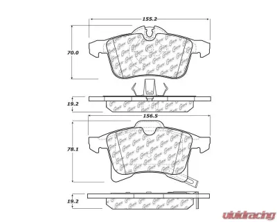 Centric C-Tek Semi-Metallic Brake Pads with Shims 102.13610 - 102.13610