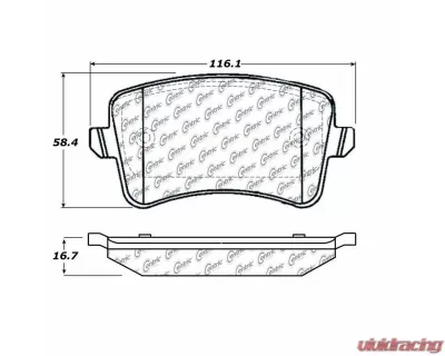 Centric C-Tek Semi-Metallic Brake Pads with Shims 102.13860 - 102.13860