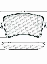 Centric C-Tek Semi-Metallic Brake Pads with Shims 102.13860                                     - 102.13860 - Image 2