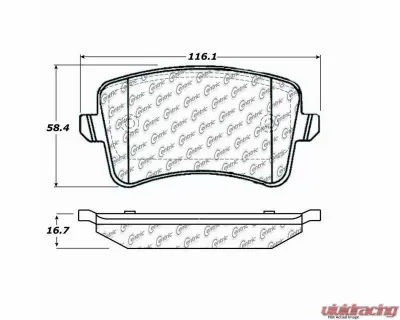 Centric C-Tek Semi-Metallic Brake Pads with Shims 102.13860 - 102.13860