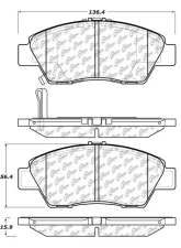 Centric C-Tek Semi-Metallic Brake Pads with Shims 102.13940                                     - 102.13940 - Image 3
