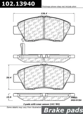 Centric C-Tek Semi-Metallic Brake Pads with Shims 102.13940                                     - 102.13940 - Image 3