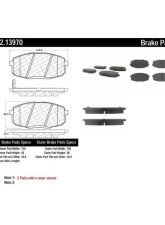 Centric C-Tek Semi-Metallic Brake Pads with Shims 102.13970                                     - 102.13970 - Image 2