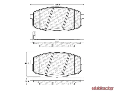 Centric C-Tek Semi-Metallic Brake Pads with Shims 102.13970 - 102.13970