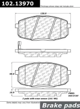 Centric C-Tek Semi-Metallic Brake Pads with Shims 102.13970                                     - 102.13970 - Image 3