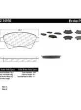 Centric C-Tek Semi-Metallic Brake Pads with Shims 102.14950                                     - 102.14950 - Image 2