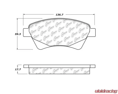 Centric C-Tek Semi-Metallic Brake Pads with Shims 102.14950 - 102.14950