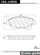 Centric C-Tek Semi-Metallic Brake Pads with Shims 102.14950                                     - 102.14950 - Image 3