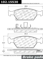 Centric C-Tek Semi-Metallic Brake Pads with Shims 102.15530                                     - 102.15530 - Image 3