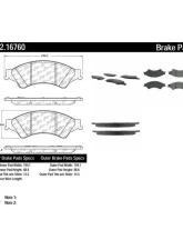 Centric C-Tek Semi-Metallic Brake Pads with Shims 102.16760                                     - 102.16760 - Image 2
