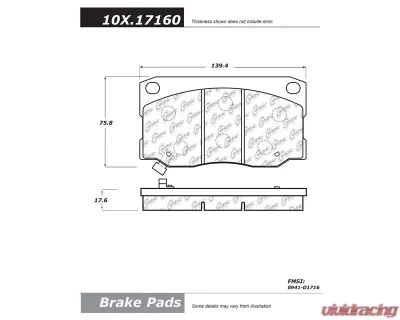 Centric C-Tek Semi-Metallic Brake Pads with Shims 102.17160 - 102.17160
