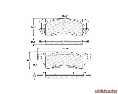 Centric C-Tek Ceramic Brake Pads with Shims 103.00520 - 103.00520
