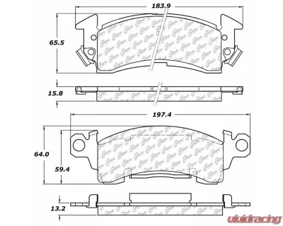 Centric C-Tek Ceramic Brake Pads with Shims 103.00520 - 103.00520