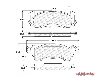 Centric C-Tek Ceramic Brake Pads with Shims 103.00520 - 103.00520