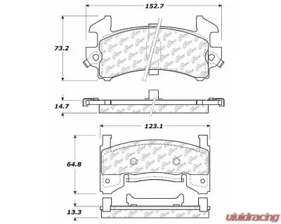 Centric C-Tek Ceramic Brake Pads with Shims 103.01540 - 103.01540