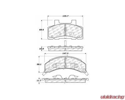 Centric C-Tek Ceramic Brake Pads with Shims 103.02150 - 103.02150
