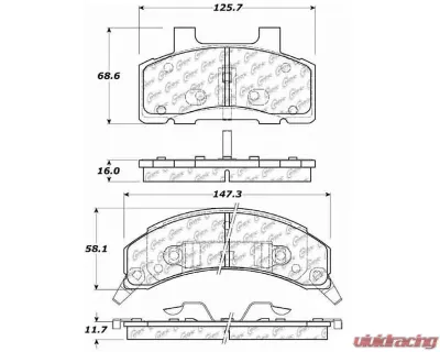 Centric C-Tek Ceramic Brake Pads with Shims 103.02150 - 103.02150