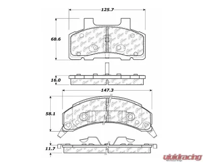 Centric C-Tek Ceramic Brake Pads with Shims 103.02150 - 103.02150