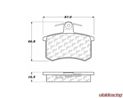 Centric C-Tek Ceramic Brake Pads with Shims 103.02280 - 103.02280