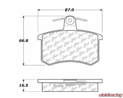 Centric C-Tek Ceramic Brake Pads with Shims 103.02280 - 103.02280