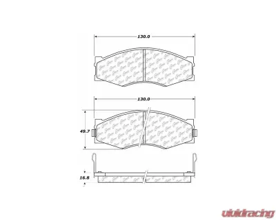 Centric C-Tek Ceramic Brake Pads with Shims 103.02660 - 103.02660